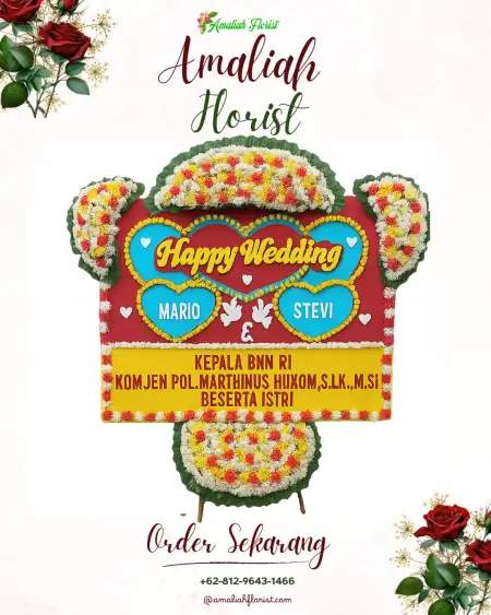 Papan Bunga Pernikahan Kedokan Bunder